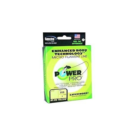 Power Pro Spectra Braided Fishing Line 10Lb 100Yd HiVis Yellow 21100100100Y